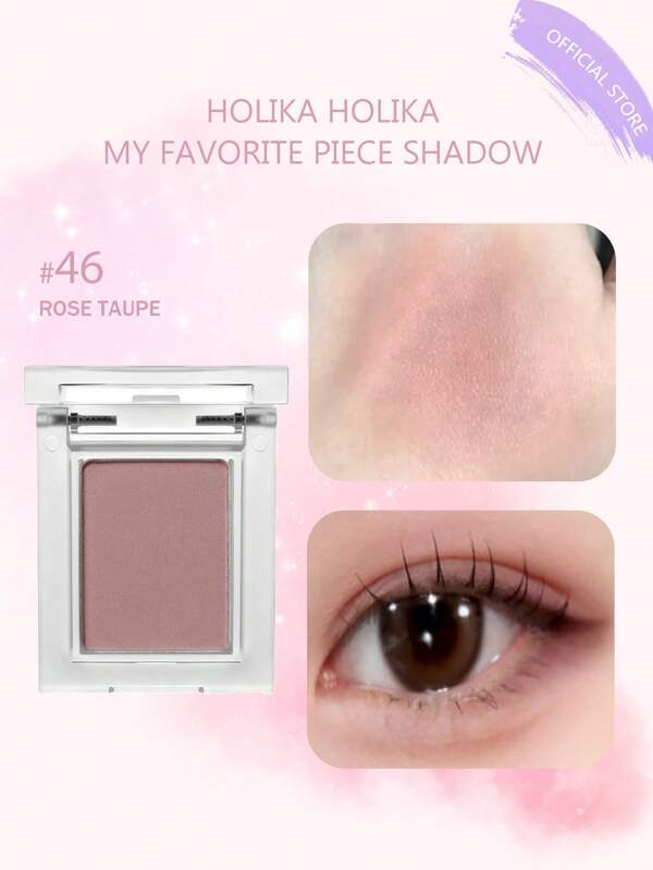 HOLIKA HOLIKA Il mio pezzo preferito Ombretto 46 ROSE TAUPE, Miscela leggera, Pressato liscio, Lunga durata, Formato tascabile, Applicazione con le dita, Senza increspature, Ritocco on-the-go, Essenziale da viaggio, Anti-gonfiore, Trucco rapido in 5 minuti, K-Beauty, Trucco coreano, 1,8g/0,06oz