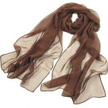 2025PANTONIGHT Long Chiffon Sheer Scarf For Womens - Brown 060 - View 6