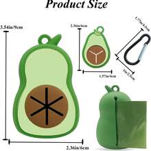 Cute Avocado Shaped Dog Poop Bag Dispenser With Matching Avocado Poop Bag Holder, Suitable For Leash Harness Walking Outdoor