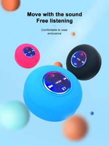 Altavoz Bluetooth impermeable para baño con iluminación LED y ventosa grande, altavoz Bluetooth portátil impermeable