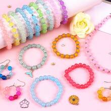 2 盒/套玻璃珠用于珠宝制作，24 种颜色 8 毫米水晶珠手链制作套件，2 盒适合初学者的圆珠套装