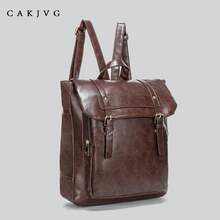 CAKJVG 日本 JK 制服カレッジスタイルバックパック女子大生バックパックレトロソフトレザーバッグカジュアルスクールバッグ - 茶色 - チェックする 7