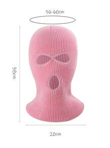 1pc Unisex Hip-Hop/Hiphop Style 3-Hole Knit Balaclava Hat, Warm Knit Cap Suitable For Autumn/Winter Daily Wear