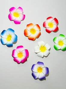 8件套夏威夷花朵发夹，女士芙蓉花和莲花发夹，人造花发夹，适合度假、海滩派对，波西米亚风格布艺发夹套装，优雅纯色花朵发夹，芙蓉花发饰，扁平爪夹，发爪，头部饰品，发夹，夏季，假日，旅行，节日，生日 - 彩色 - 查看 7