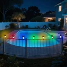 1 pièce/6 pièces Lumières solaires extérieures pour piscine, Lumières de clôture à LED, Lumières étanches, Interrupteur automatique crépuscule/aube, Pour clôture de piscine, jardin, porche, décoration d'allée