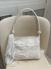 Korean Niche Simple Lace Gentle Style Shoulder Bag - New Casual Vacation Fairy Tote Shoulder Bag