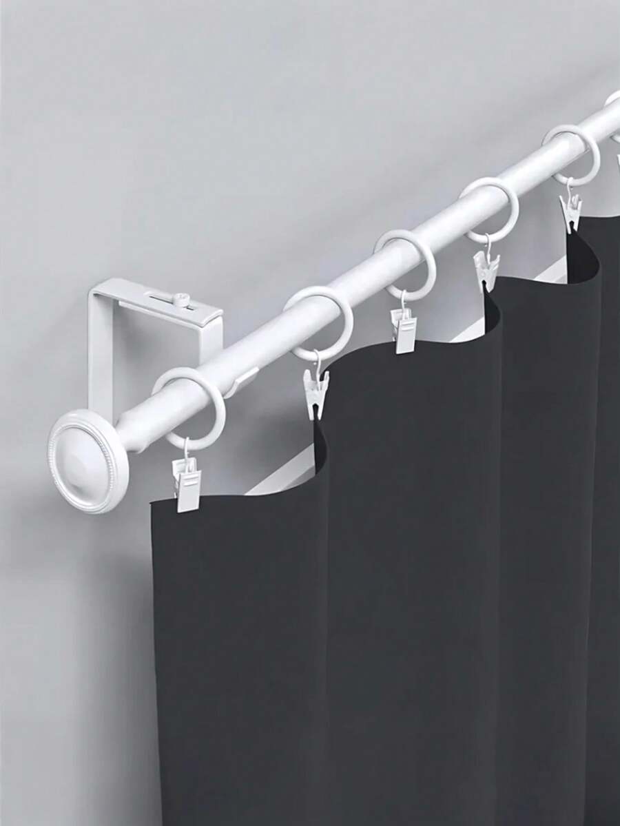 20pcs Metal Curtain Rings With Clips, Curtain Hook Clips, Curtain Hanging Rings With Rings,Suitable For Curtain Rods With A Diameter Less Than 3.2 Cm - White - View 1