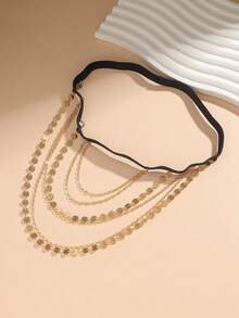 1pc Multilayer Elastic Band & Chain Design Sexy Thigh Chain For Women - Multicolor - View 5