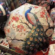 Anti-UV Floral Umbrella, Extra Large Sun Protection Dual Use Rainproof And Sunproof Parasol, Compact And Portable Design