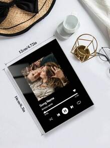 1/2/5 Stück personalisiertes Paar-Musik 2D Acryl Schild Dekoration, individualisierbare Bilder und Songtext, perfekt für Valentinstag, Geburtstag, Jahrestag, Hochzeit, Brautjungfern und Bräutigam Souvenirs, modern und einfach, personalisiert und schön, farbig und wasserfest.
