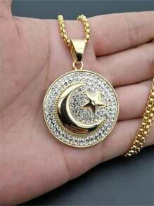 1 Stück Mode Hip Hop Stern Karten Set mit künstlichem Zirkonia Frauen Anhänger Halskette Schmuck Amulett Schmuck