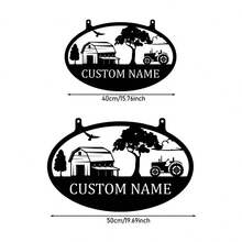 1 PC Personalized Metal Farm Sign, Custom Every Farm Sign, Large Farm Sign, Farmville Metal Sign, Farm Gate Sign - Black - View 2