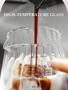 Espresso Cups 6OZ, Espresso Accessories, Expresso Shots Cup, Espresso Shot Glass With V-Shaped Mouth, Ribbed Milk Frothing Pitcher, Glass Measuring Cup - 1 - View 4