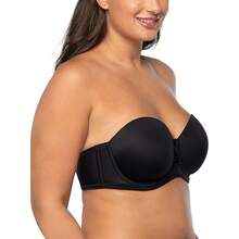 New  Women's Beauty Back Oothing Strapls Bra, 4-Way Stretch Fabric, Lightly Lined Cs  To H - 午夜黑 34C - 查看 1