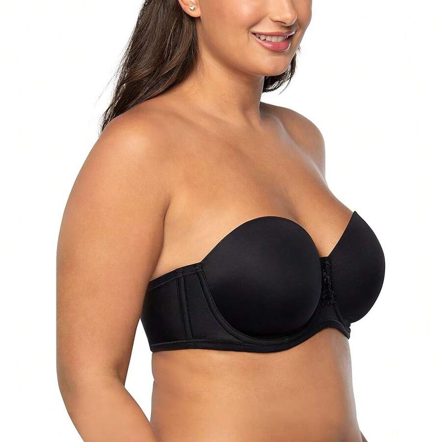 New Women's Beauty Back Oothing Strapls Bra, 4-Way Stretch Fabric, Lightly Lined Cs To H - 午夜黑 34C - 查看 1