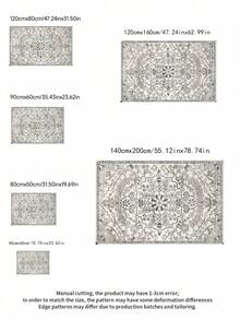 1 szt. dywanik w stylu boho vintage, zmywalny, odpowiedni do sypialni, beżowy dywanik do salonu, miękki, antypoślizgowy, nie gubiący włosia dywanik z imitacji wełny z kwiatowym motywem do przedpokoju, do kuchni, na stół jadalny, dywanik kuchenny, mata kuchenna, dywanik kuchenny, wycieraczka, mały dywanik, dywanik, dywanik, mata podłogowa, dekoracja wnętrz, dywanik, mata zewnętrzna, dekoracja wnętrz, dywanik, dywanik do sypialni, zmywalny dywanik - Wielokolorowe - Zobacz 7