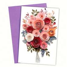 1PC Watercolor Flowers Greeting Cards, Flowers Floral Botanical, Lank Cards, Olded Stationery, For Every Occasion, Bestie Gift For Easter, With Envelope