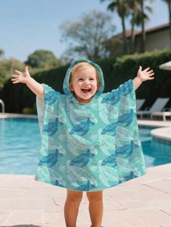 1 pezzo Accappatoio con cappuccio per bambini, asciugamano da bagno/piscina/spiaggia con cappuccio per bambini, regalo di asciugamano da doccia per neonati, bambini piccoli e bambini