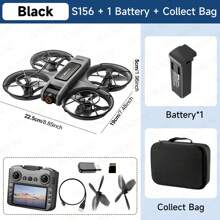 AXNEN Novo Drone RC S156 de 2025 720P HD Profissional 360° Com Duas Câmeras 5G WIFI Motores Sem Escovas Desvio de Obstáculos Quadricóptero Dobrável, Brinquedo de Aeronave de Controle Remoto, Presentes