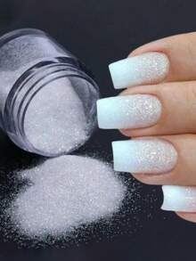10ml 罐装白羊座金属闪光美甲亮片，透明光泽 DIY 美甲用品，夏季 - 白色 - 查看 4