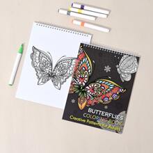 Livros de Colorir Hardcover com Padrões de Animais Mandala em Espiral e Desenhos Relaxantes para Colorir para Adultos 20 Folhas, Volta às Aulas, Materiais Escolares