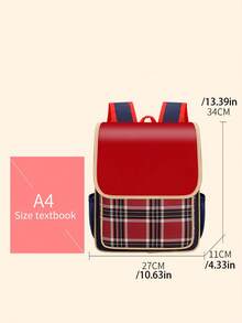 Personalized Customized Children's Backpack, Customized Children's Embroidered Large-Capacity Backpack, Commuter Backpack That Is Both Good-Looking And Dirt-Resistant, With A Fashionable British Style Design Suitable For Travel,Commuting,Back To School.(Size Suitable For 3-6Y) - 彩色 - 查看 7