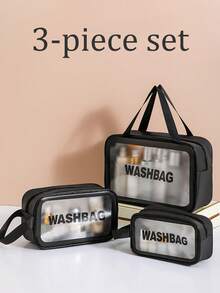 3 件套旅行洗漱包 - PVC 防水化妆包，化妆品收纳整理袋，适用于化妆品、护肤品、珠宝、文具、电子产品和其他日常用品返校 - 彩色 - 查看 16