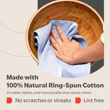 Classic Dish Towels - 15 Pack - 14" By 25" - 100% Cotton Kitchen Towels - Reusable Bulk Cleaning Cloths - Blue Hand Towels - Super Absorbent - Machine Washable - Textured Blue - View 3
