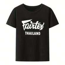 Fairtex Thailand T-Shirt Black Casual Muay Thai Kickboxing Round Neck Loose Graphic Hipster Blouse Street Fashion Breathable220G Pure Cotton T-Shirt - Perfect For Morning Runs, Workouts, Breathable And Comfortable, The I Gift For Fitness Enthusiastscotton Manfinity Ropa De Hombre Clog S Camias De Hombre Matching Outfits For Couples 's Couple Matching Clothes Vintage Shirts Sumwon Streetwear Sumwon Hombre Dmanfinity Romwe Summer Clothes Horror Y2k Anime Shirt Graphic S Streetwear Cistian Clothes Funny T Shirts Band S Beer Shirt Dad - 黑色 - 查看 1