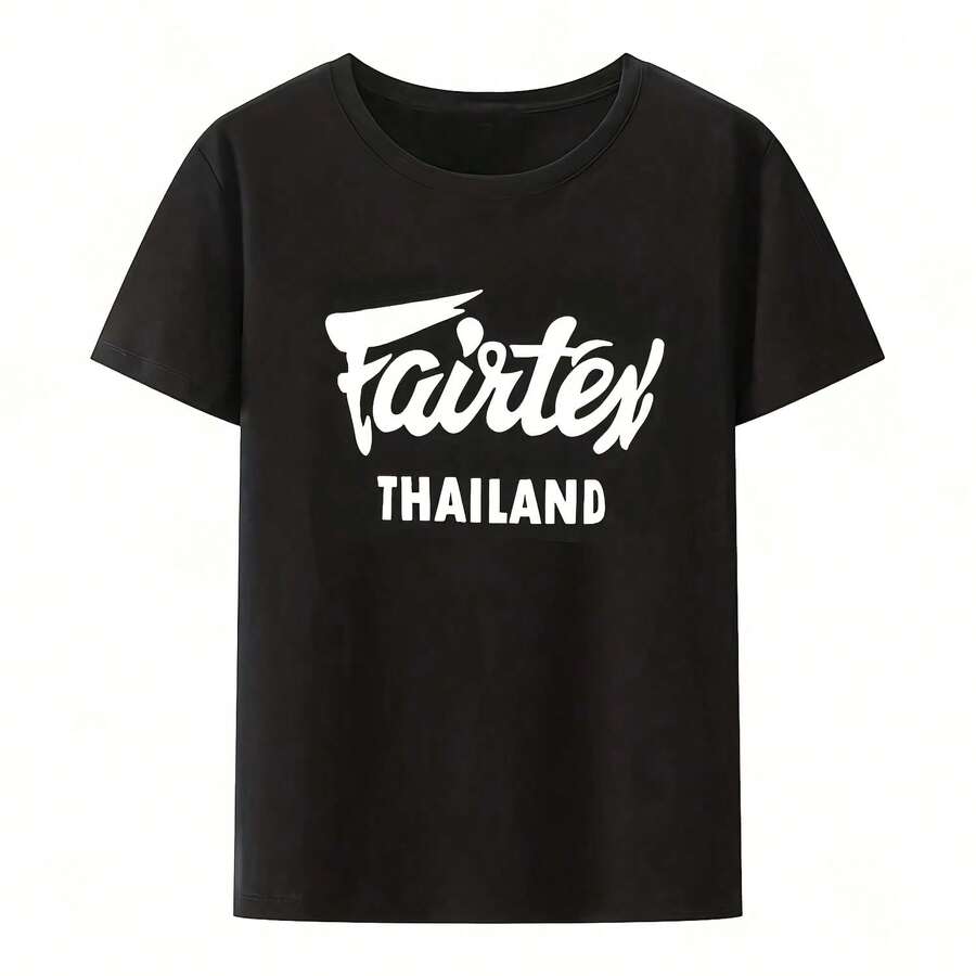 Fairtex Thailand T-Shirt Black Casual Muay Thai Kickboxing Round Neck Loose Graphic Hipster Blouse Street Fashion Breathable220G Pure Cotton T-Shirt - Perfect For Morning Runs, Workouts, Breathable And Comfortable, The I Gift For Fitness Enthusiastscotton Manfinity Ropa De Hombre Clog S Camias De Hombre Matching Outfits For Couples 's Couple Matching Clothes Vintage Shirts Sumwon Streetwear Sumwon Hombre Dmanfinity Romwe Summer Clothes Horror Y2k Anime Shirt Graphic S Streetwear Cistian Clothes Funny T Shirts Band S Beer Shirt Dad - 黑色 - 查看 1