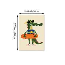 1pc Be Cool Crocodile Skateboard Wall Art Picture Eclectic Animal Nursery Prints Canvas Paintings Boys And Girls Poster Colorful Decor For Kids Room,Playroom,Toddler Room Decor Gift For Him No Framed - Multicolor - View 11