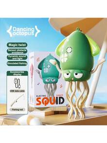 电动自动避让章鱼、带 LED 灯和音乐的跳舞章鱼、智能避障、魔术跳舞章鱼、智能摇摆机器人章鱼、室内娱乐、男孩和女孩的生日礼物、圣诞节礼物（（钓鱼）） - 彩色 - 查看 7