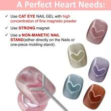Cat Eye Nail Magnet Set Special Tool Paperclip Ultra Strong Nail Art Cat Eye 3D Heart Shaped Magnet For Creating Heart Shapes On Nails Nail Accessories Tools
