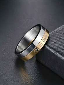 1 Rotating Her King His Queen Couple Heart To Heart Promise Wedding Ring Relieves Anxiety Rotating Ring - Multicolor - View 6