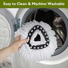 4 Pack EasyWring Spin Mop Head Replacement - Mop Replace Head Compatible With O Cedar, Microfiber Spin Mop Refills, Mop Replacements Easy Cleaning Spinning Head, Spin Mop Refill For Floor Cleaning