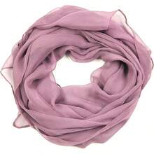 2025PANTONIGHT Long Chiffon Sheer Scarf For Womens - 070 Plain Purple - View 4
