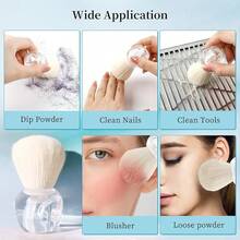 THE Nail Dust Brush Nail Art Dust Powder Remover Brush Nail Arts Dust Cleaner Brush Soft Kabuki Cleaner Brush For Makeup Or Acrylic UV Gel Nail Arts (Transparent)