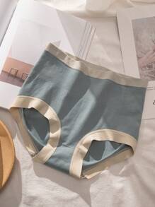 6 pièces Pack Sous-vêtements Taille Haute unicolore et Sans Couture Confortables dans des Couleurs Assorties pour Adolescentes