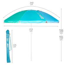 Aktive Ombrellone da spiaggia antivento da 240 cm, protezione UV50, tessuto Oxford 90G, ventilazione Max+Air, inclinabile e custodia per il trasporto inclusa. Design antivento, ideale per spiaggia, giardino o campeggio, facile da montare e trasportare. ✅ Consegna in 24/48 ore in Spagna continentale. - nero - Visualizzare 4