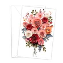 1PC Watercolor Flowers Greeting Cards, Flowers Floral Botanical, Lank Cards, Olded Stationery, For Every Occasion, Bestie Gift For Easter, With Envelope