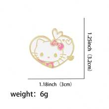 Sanrio 6pcs/Set Cute Enamel Pin Lapel Pins Badges On Backpack Women's Brooch Clothes Gift Jewelry Fashion Accessories