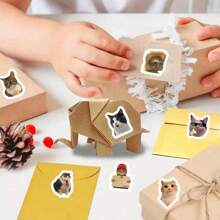 Rollo de 500 pegatinas de gatos, pegatinas virales de gatos y garabatos, pegatinas de rollo divertidas y lindas con cabezas de gato