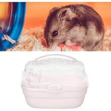 Jaula portátil de CZHamster, caja de transporte para hámsteres, caja de transporte para animales pequeños para viajes al aire libre, color cereza claro 3769 - Rosa cereza claro - Ver 3