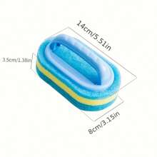 1 pièce Éponge grattoir avec manche, brosse de nettoyage en plastique pour cuisine, salle de bain, toilettes, sans électricité nécessaire, idéal pour le nettoyage des vitres, des murs en céramique et des fenêtres