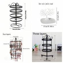 精美金属可拆卸旋转耳环展示架，旋转存取方便的储物展示塔，美容院装饰品，化妆台储物架，家居装饰品，万圣节，圣诞节礼物，情人节礼物