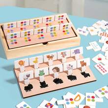 Wooden Multifunctional Matching Box, Shadow, Color, Shape And Quantity Matching Game Toy Set, Suitable For 3-4.5 Years Old Boys And Girls, Early Education And Intellectual Toy