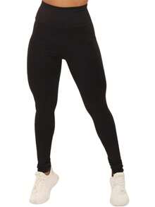 Black/Blue Flannel Leggings - Comfort And Style - Black - View 2