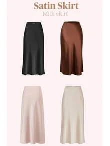 Falda satinada a la cintura ajustable midi   Liso    Casual    Satén    En Textura    satinada brillante casual elegante verano   Casa  Playa  Noche de fiesta  Vacaciones  Oficina  Diario  Fiesta de Cumpleaños  Fiesta de Bienvenida al Bebé  Jardín  Formal y de noche  Sesión de fotos  Calle  viaje  fiesta del té    verano - Beis - Ver 3