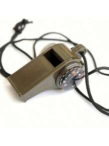 Silbato de emergencia 3 en 1 con brújula y termómetro - Perfecto para deportes de pista, campamentos, senderismo, aventuras al aire libre, árbitros y porristas