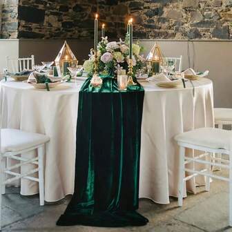 1pc Luxurious Velvet Table Runner, 120 Inches Long, Soft Polyester Rectangular Table Decor For Weddings, Bridal Showers, Thanksgiving, Christmas, And Home Parties